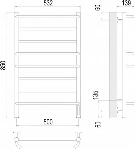 Polotentsesushitel Elektro Evromiks P8 (nerzh. stal) 