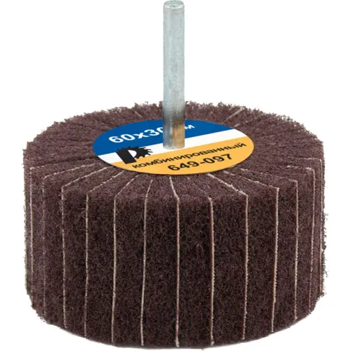 Krug lepestkovyj s opravkoj PRAKTIKA 60h30mm, kombinirovannyj, hvostovik 6 mm 649-097_1