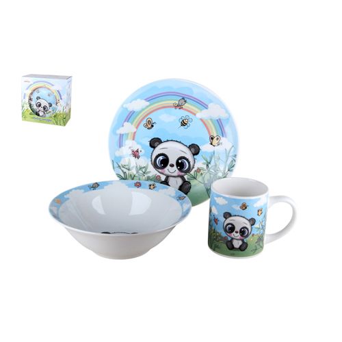 Nabor posudy 1/3, Panda i babochki TSET3PB_1