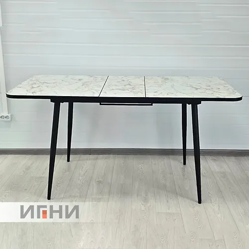 Stol Plastik Igni Milanskij mramor glyanets r/r 1240*750/300 (babochka) (metallokarkas konus chern mat)_1
