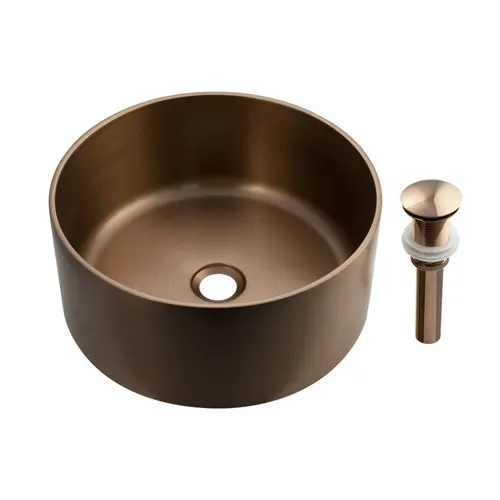 Mojka nakladnaya kruglaya EKSKLYUZIV , MED 38h38 sm tolsch 1,2 mm ,glubina 160 mm FABIA PROFI 383812M_1