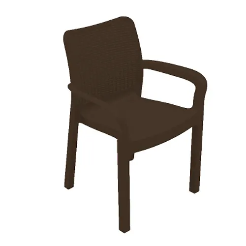 Stul plastikovyj Rattan 506h580h833mm, gorkij shokolad ING6182_1