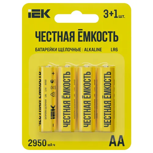 Batarejka schelochnaya Alkaline LR6/AA Iek, 4 sht, blister, PROMO_1