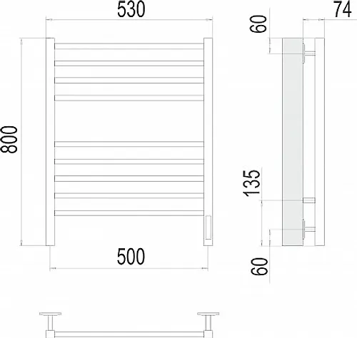 Polotentsesushitel Sitsiliya P8 (Kons Stal) 500 h 800mm ELEKTRO 9005 matovyj (VSTROEN DIMMER) TERMINUS_3