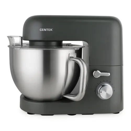Planetarnyj mikser Centek CT-1151 (hrom/seryj) 1600Vt, chasha s ruchkoj 5l 3 nasadki, 8 skorostej_1