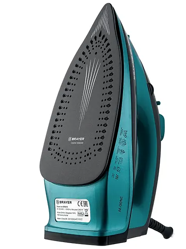 4019BR Parovoj utyug BRAYER,2400 Vt, keramich, par 140 g/min, avtootkl, 320 ml, vert otpariv_4