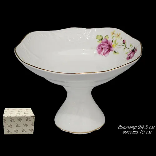 Fruktovnitsa na nozhke 24,5sm MARIA ROSE v pod.up.(h4)Farfor art.226-084_1