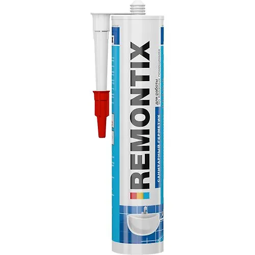 Germetik silikonovyj sanitarnyj belyj REMONTIX-S 310ml_1