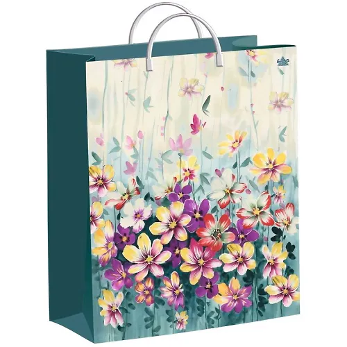 Paket podarochnyj 30h40+10sm iz myagkogo plastika (Akvarelnye tsvetochki) Tiko (h1/40) [upakovka] 22000_1