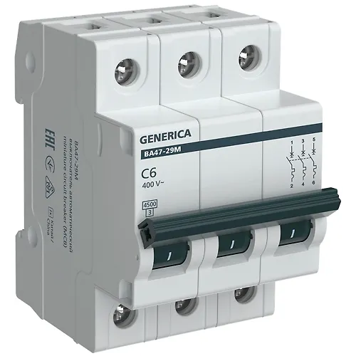 Avtomaticheskij vyklyuchatel VA47-29M 3P 6A 4,5kA C GENERICA_1