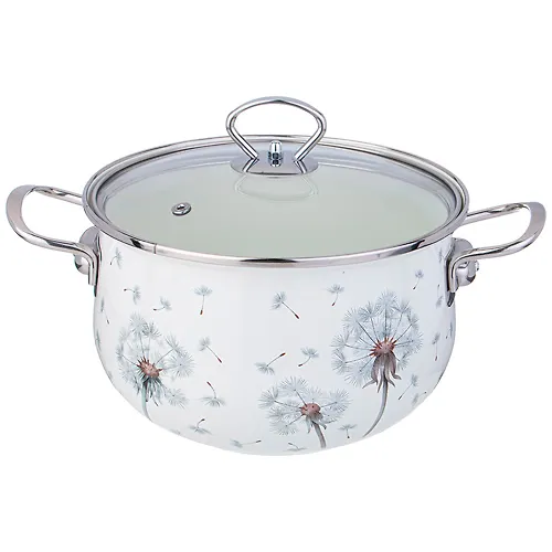 Kastryulya agness emalirovannaya so steklyannoj kryshkoj, 3,8 l dia. 22sm 943-058_1