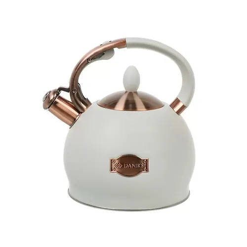 CHajnik nerzhaveyuschaya stal, 2.5 l, so svistkom, matovyj, Daniks, induktsiya, bezhevyj, PR-2302 (480395)_1