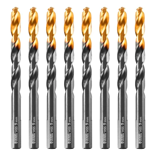 Sverlo po metallu, 9 mm, HSS-Tin, Golden Tip, 8 sht.// Denzel art.717221_1