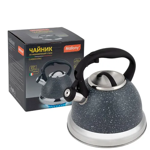 CHajnik CLASSICO STILE, obem 3,5 l, iz nerzh st.so svist., seryj v bel t., ruchka s soft-touch 985623_1