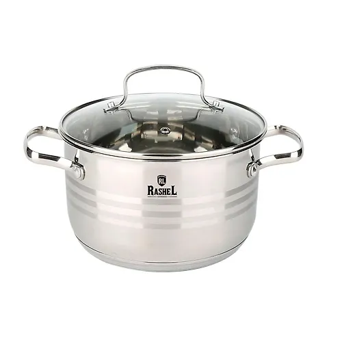 Kastryulya 2,6l iz nerzhaveyuschej stali so stekl. kr., 18h10,5 sm (R-26t) 