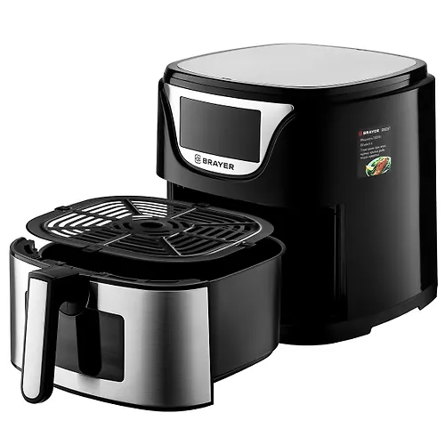Aerogril BRAYER 2037BR, 1500Vt, 5l, t.200S, semnaya reshetka, tajmer, LCD-displej, 7 programm_4