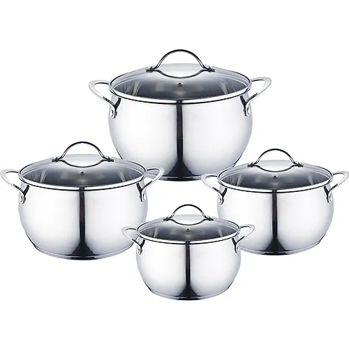 BE-337/8 Nabor posudy iz nerzh.stali 8 pr. 2,0l, 2,8l, 3,7l, 6,2l so steklyannymi kryshkami (2)_1