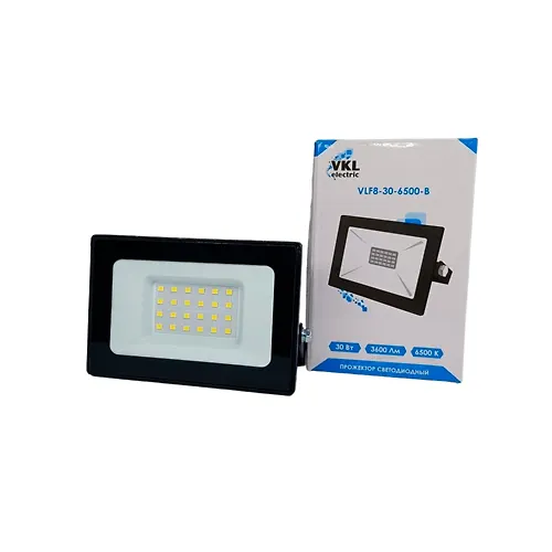 Prozhektor VKL electric VLF8S-30-6500-B 6500K 3000Lm 220v IP65 chernyj (102*83*29)_1