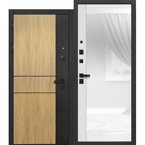 Dver met.9 sm MDF/MDF Smart 2 Steklo beloe 960 levaya (Rossiya)_1