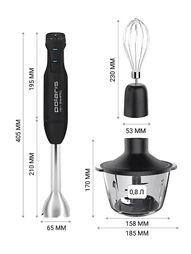 Blender ruchnoj PHB 1510GL Silent CHernyj POLARIS CN_2