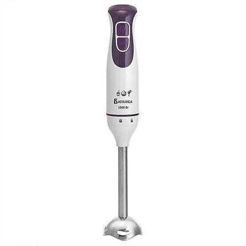 Blender Vasilisa VA-313 belyj s fioletovym, 1000Vt, 2 skorosti, nasadka i nozh iz nerzh.stali_1