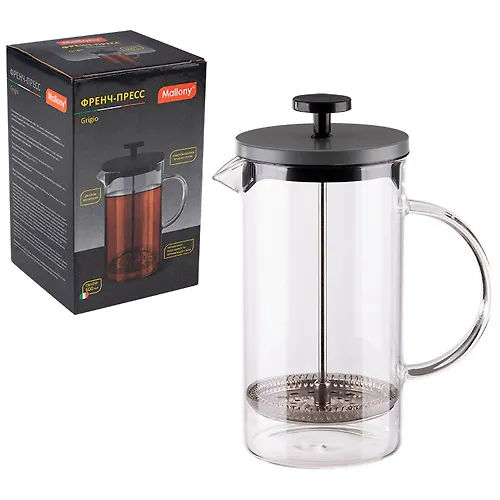 French-press Grigio, obem: 600 ml, so steklyannoj ruchkoj/s okrashennoj stalnoj kryshkoj art.108386_1