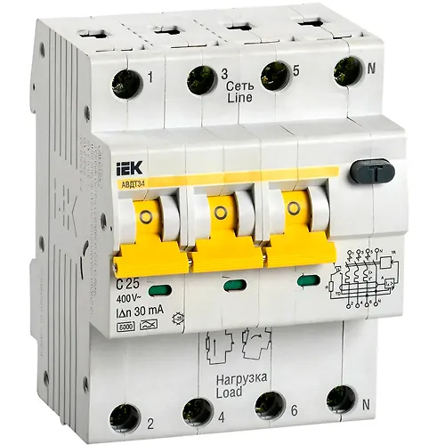 Difavtomat IEK AVDT 34 C25 30mA art.MAD22-6-025-C-30_1