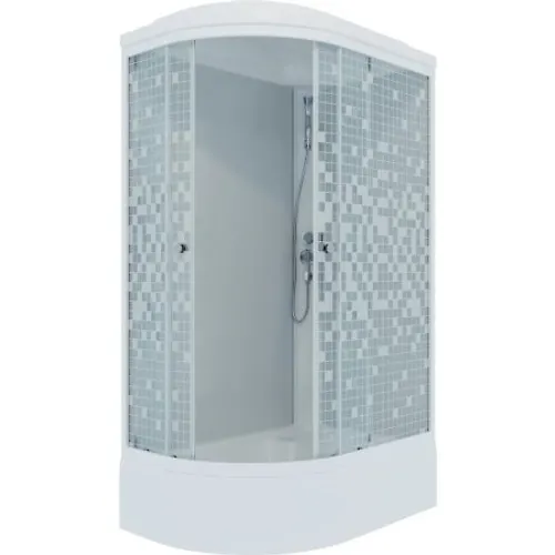 Dushevaya kabina Korall 120×80 V pravaya, 1/4 kruga, srednij poddon, belyj, mozaika, DN4_2