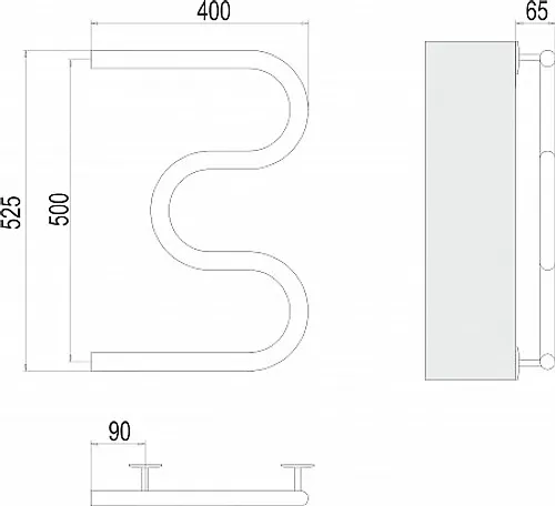Polotentsesushitel ELEKTRO  25 M-obraz. (nerzh. stal)  400 h 500mm  TERMINUS(rezba 3/4)_3