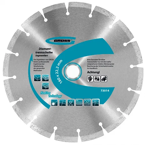 Disk almaznyj f115h22,2mm, segmentnyj, uporyadochennyj almaz, suhoe rezanie // Gross art.73011_1
