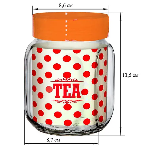 Banka dlya hraneniya stekl. 0,65 l s plast kryshkoj mandarin i vkladyshem 1_1