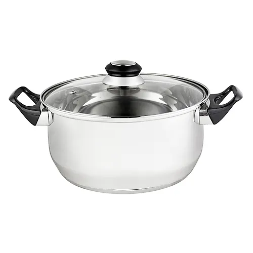 Kastryulya CLASSICA, obem 4,5 l, iz nerzhaveyuschej stali so stekl kryshkoj, s bakelitovymi ruchkami art.98_1