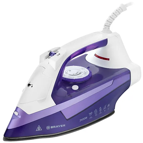 Parovoj utyug BRAYER4004BR, 2400Vt, 280ml, 140g/min, keram.podoshva, antikap, razbryzg, samootchis_1