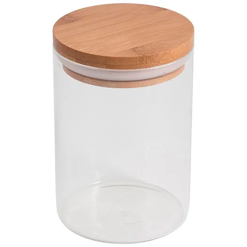 Steklyannaya banka dlya sypuchih produktov s kryshkoj BAMBU, obem: 0,6 l art.004450_1