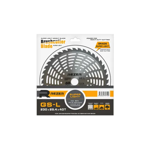 GS-L, 230mm x 25.4mm x 1.3mm x 40T SUPER LIGHT nozh d/benzokosy oblegchennyj 40 zubev (25/50 sht./kor_1
