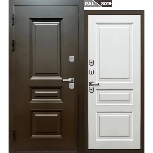 Dver metallicheskaya klimaticheskaya Ferroni Luxor Termo Klassika Satin Belyj 8019 960 levaya_1