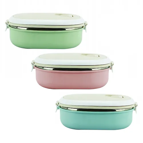 Lanch boks 700ml 20*14.5*7.5sm (plastikovyj korpus, vnutrennyaya emkost iz nerzhaveyuschej stali; kryshka _1
