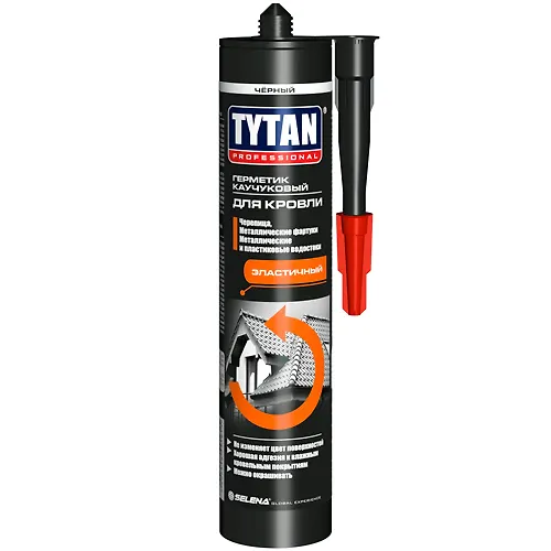 Germetik kauchukovyj Tytan Professional dlya krovli, chernyj 310 ml_1