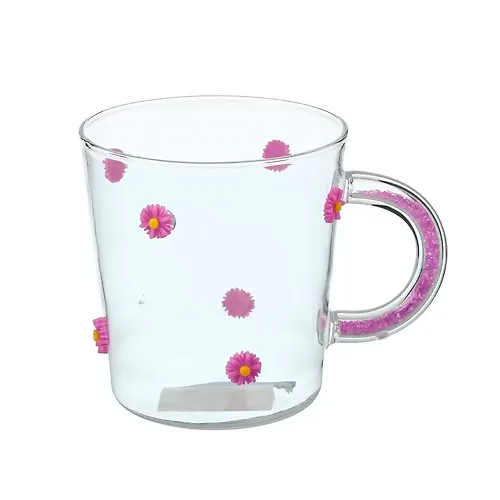 Kruzhka steklo, 500 ml, Fioletovye tsvetochki, Y4-13387 (525021)_1