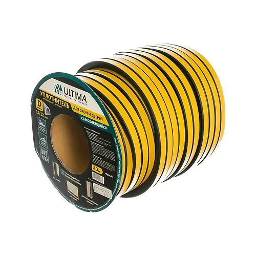ULTIMA D 40, uplotnitel samokleyaschejsya, CHernyj 14*12 mm_1