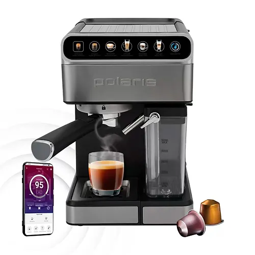 Kofevarka espresso Polaris PCM 1540 WIFI IQ Home, nerzhaveyuschaya stal_1
