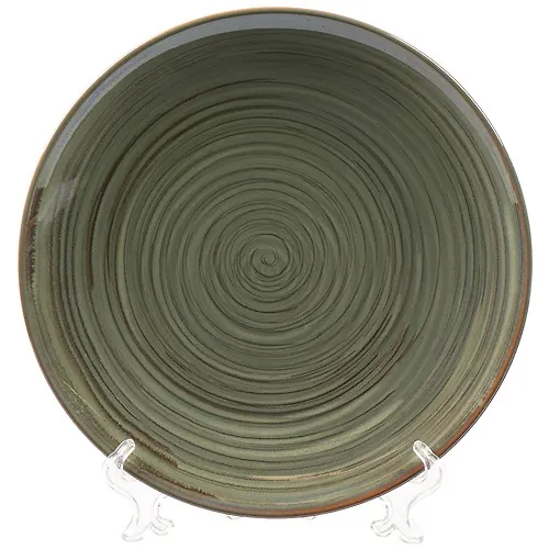 Tarelka obedennaya, keramika, 26 sm, kruglaya, Verde zelenyj, Daniks, ST2155-2 (414828)_1