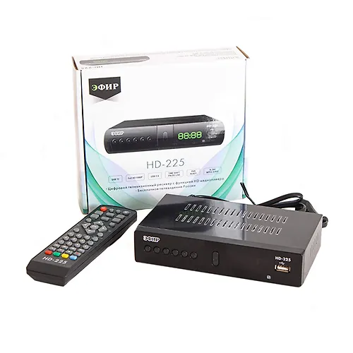 Resiver efirnyj tsifrovoj DVB-T2/C HD HD-225, metall, displej DOLBY DIGITAL, Efir_1