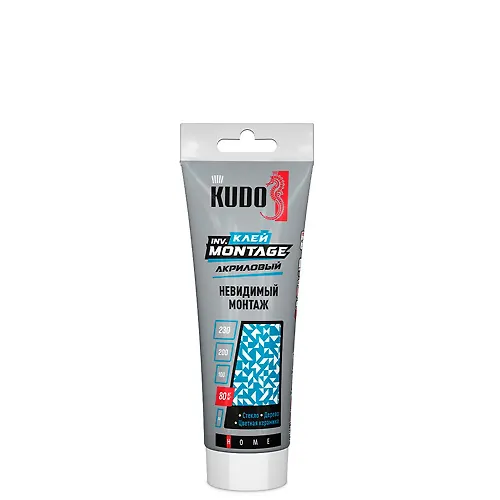 Klej KUDO HOME inv Montage dlya nevidimogo montazha, na akrilovoj osnove, prozr. 200 ml. KBT-320_1