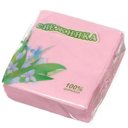 Salfetki Snezhinka 240*240, 100l, 24pach/up., 1 sloj ROZOVYE_1