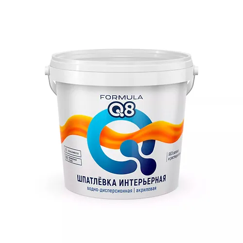 FORMULA Q8 INTERERNAYA SHpatlevka akrilovaya vodno-dispersionnaya BELAYA 3 kg_1