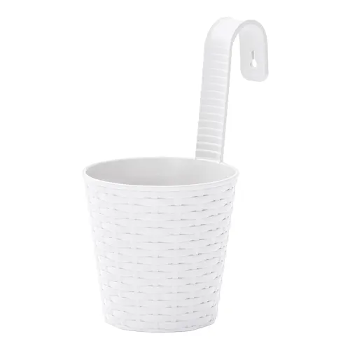 Dekorativnoe nastennoe kashpo-vedro Rattan belyj, Ellastik-Plast_1