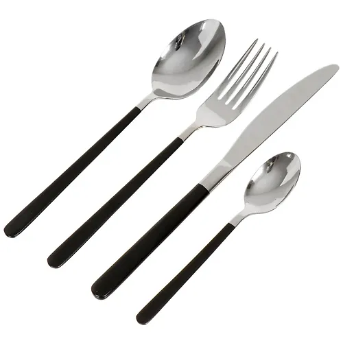 Nabor stolovyh priborov nerzhaveyuschaya stal, 24 predmeta, stolovyj, podarochnaya upakovka, Daniks, Black_2