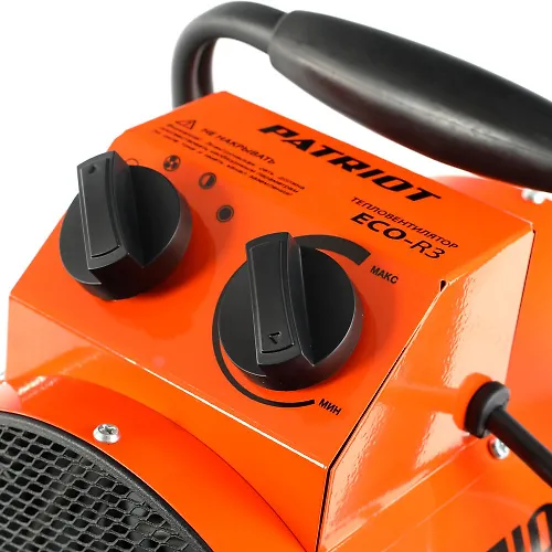 Teploventilyator elektricheskij PATRIOT ECO-R 3, 220V, termoregulyator, nerzh.TEN, shnur s evrovilkoj_4