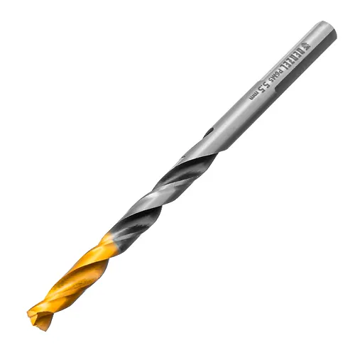Sverlo spiralnoe po metallu 5,5 x 93mm, R6M5, Golden Tip, mnogogrannaya zatochka// Denzel art.718277_1